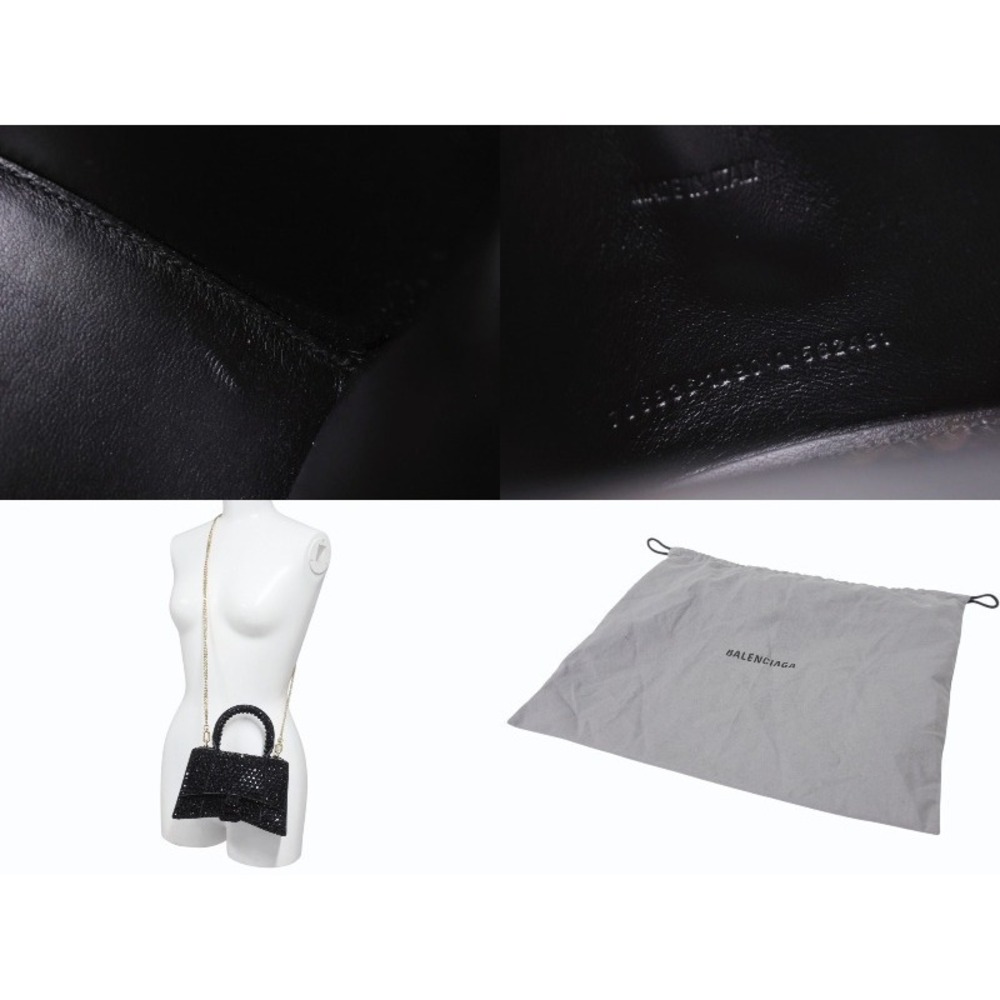Balenciaga Couture Hourglass Black XS Paris Handbag Crystals Swarovski - Picture 9 of 9